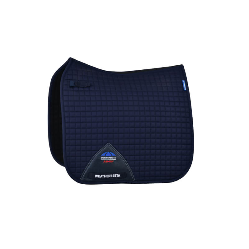 Weatherbeeta Prime Air-Tec Dressage Saddle Pad in navy with a quilted, breathable design.
