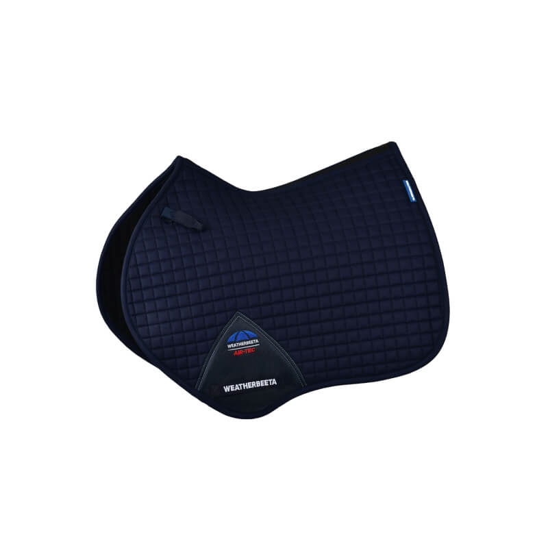Weatherbeeta Prime Air-Tec Jump Saddle Pad in navy blue displayed on a white background.