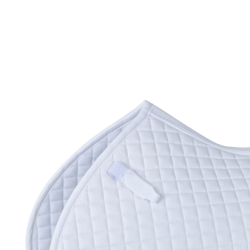 Weatherbeeta Prime Air-Tec Jump Saddle Pad in white, quilted and breathable with strap.