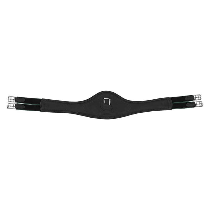 Arena Comfort Girth Long Black by Arena with central ring and silver buckles for saddle stability.