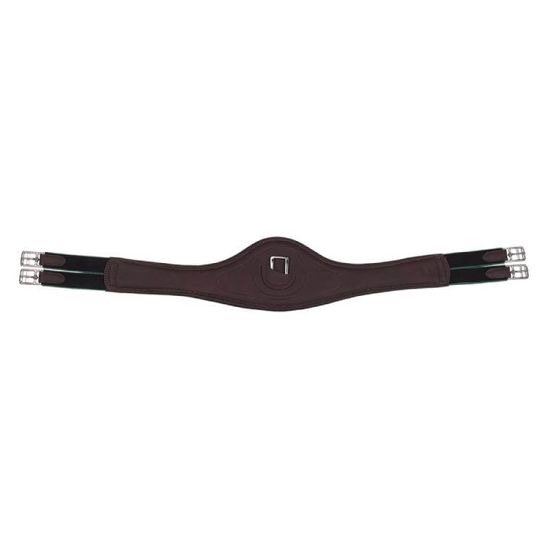 Arena Comfort Girth Long Brown by Arena with central buckle, black elastic for stability.
