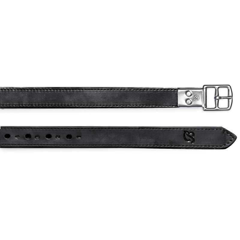 Two Bates Stirrup Leathers in Heritage Leather Classic Black on a white background.