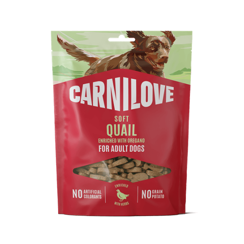 Carnilove Quail with Oregano Dog Treats 200g—soft, grain-free treats for your pet.