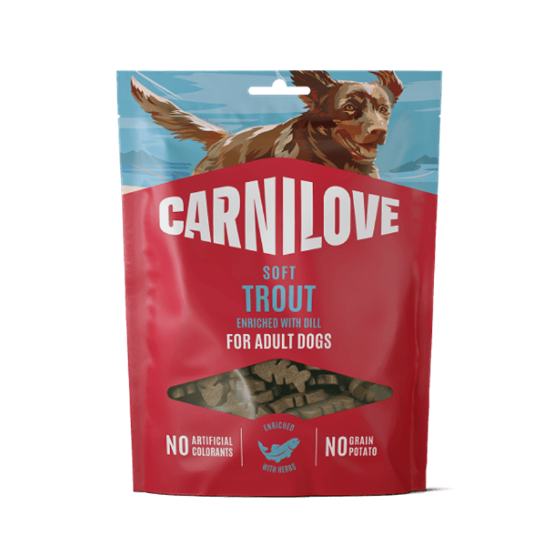 Carnilove Trout with Dill Dog Treats 200g—grain free treats for adult dogs.