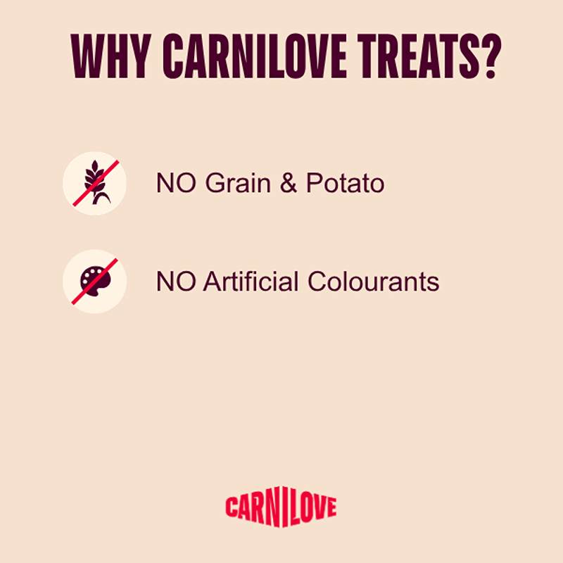 Choose Carnilove Quail with Oregano Dog Treats: grain-free, no potato or artificial colourants.