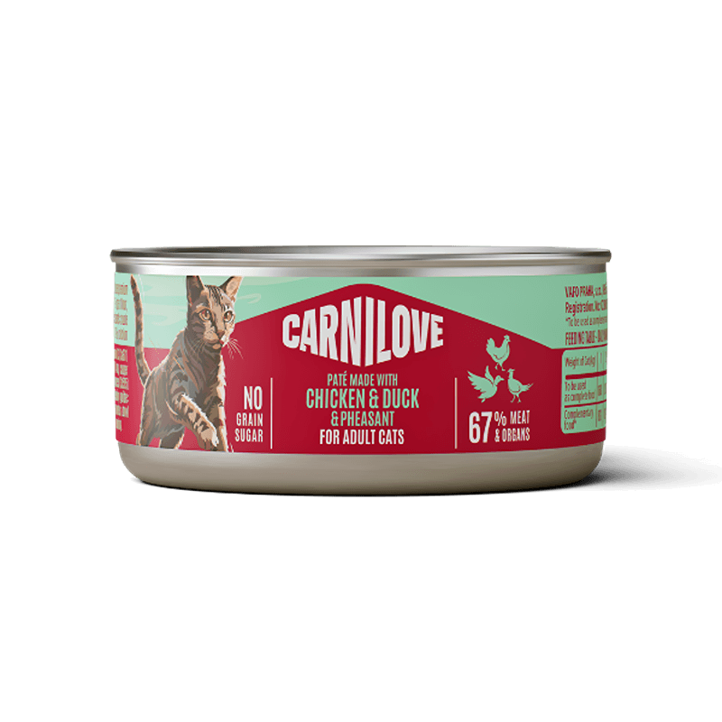 Carnilove Chicken, Duck &amp; Pheasant Adult Cat Cans 12x100g—grain-free meat-rich cat food.