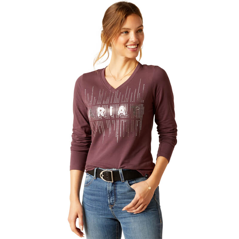 Ariat Womens Glitz LS T-Shirt Huckleberry