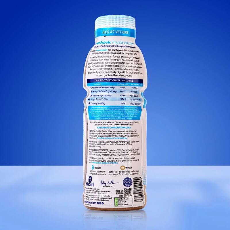 Oralade Advanced GI+ Electrolyte Rehydration & Gut Support for Dogs & Cats 500ml