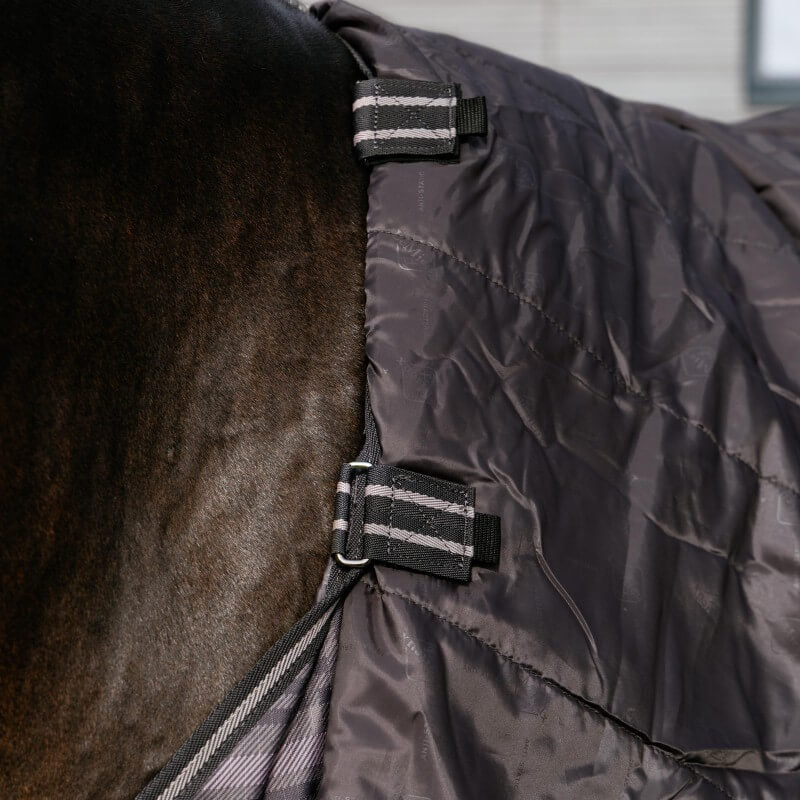 LeMieux Arika Heritage Check Medium Weight 100g Detachable Neck Turnout Rug Cocoa