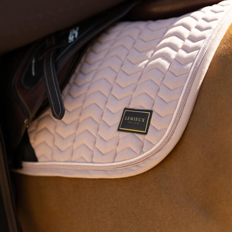 LeMieux Heritage Herringbone Jump Square Saddle Pad Wild Rose