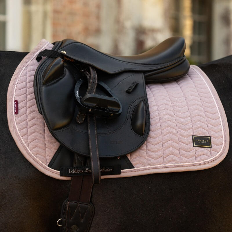 LeMieux Heritage Herringbone Jump Square Saddle Pad Wild Rose