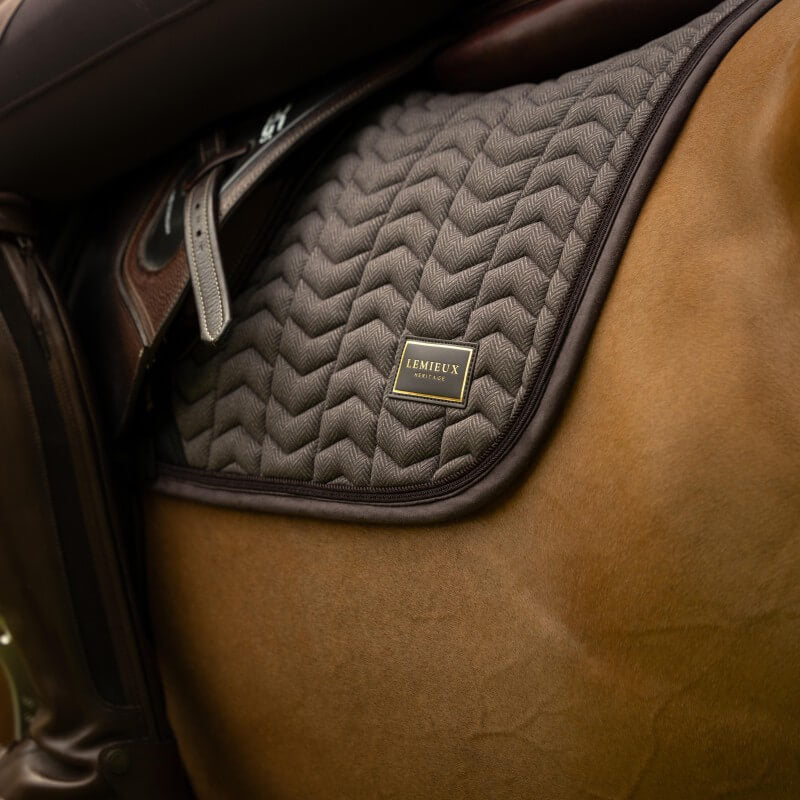 LeMieux Heritage Herringbone Jump Square Saddle Pad Cocoa