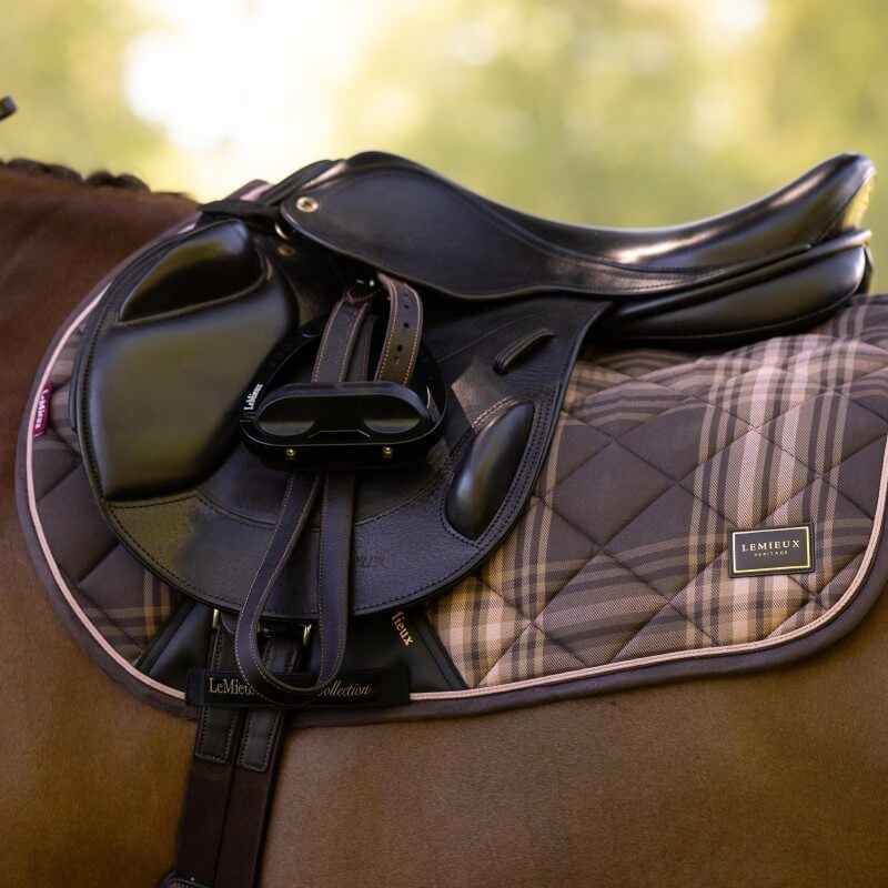 LeMieux Heritage Check Jump Square Saddle Pad Cocoa