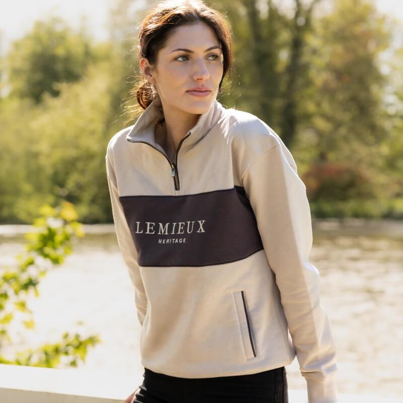 LeMieux Heritage Quarter Zip Sweat Stone