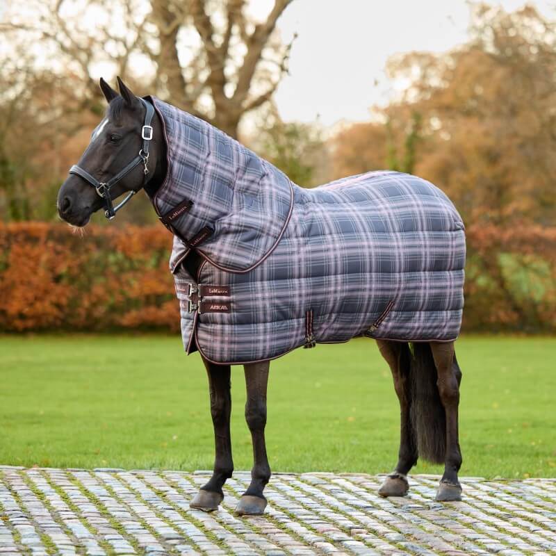 LeMieux Arika Heritage Check Stable Rug with Neck Medium Weight 100g Cocoa