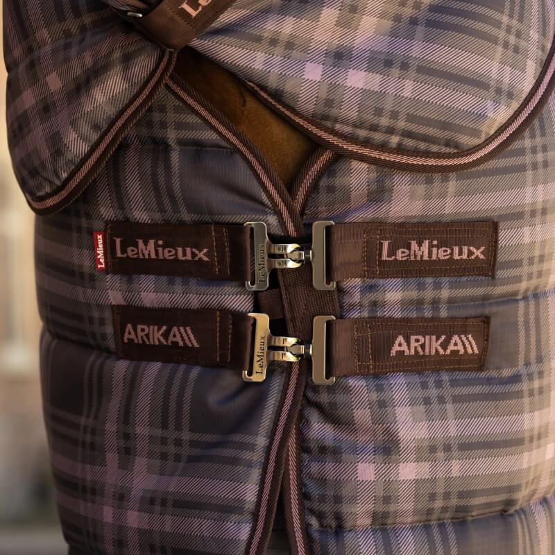 LeMieux Arika Heritage Check Stable Rug with Neck Medium Weight 100g Cocoa