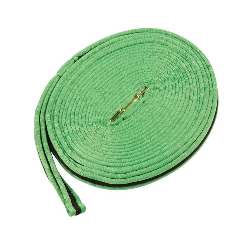 Kincade Brights Two Tone Padded Lunging Rein with metal clip, shown on white background.