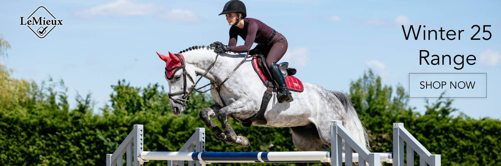 Lemieux winter 25 range out now at PetnPony - Horse jumping fence with Lemieux tack