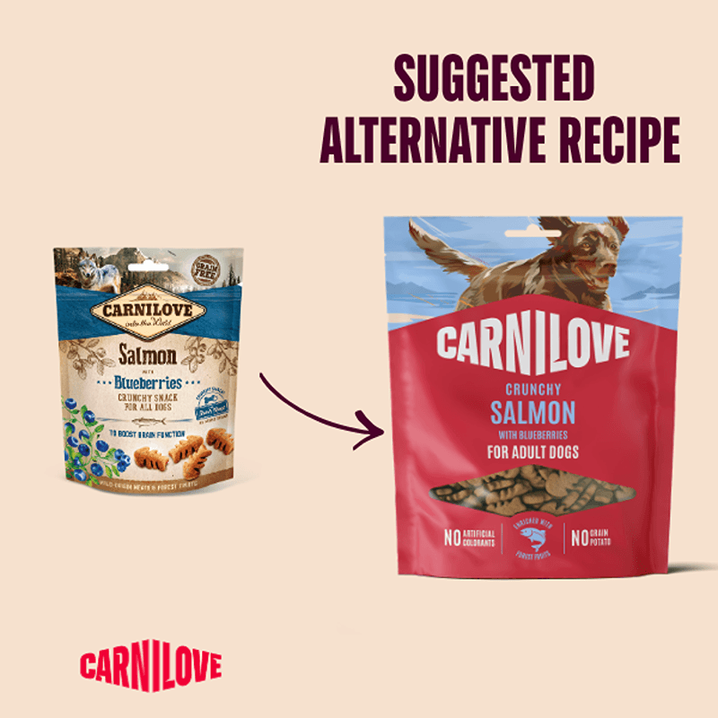 Switch to Carnilove Salmon with Blueberries Dog Treats 200g.