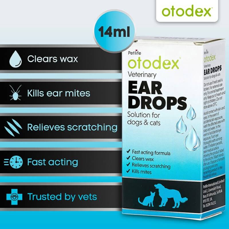 Petlife Otodex Veterinary Eardrops 14ml Dogs and Cats