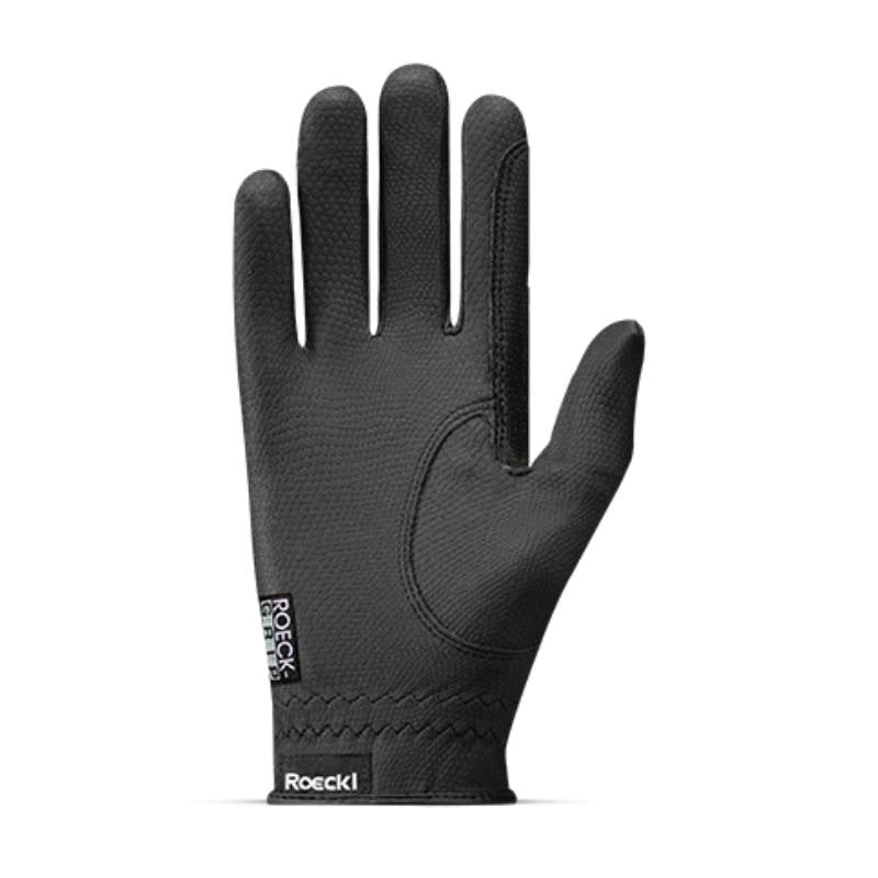 A Roeckl Grip Glove by Roeckl, palm up, displays its superior grip on a white background.