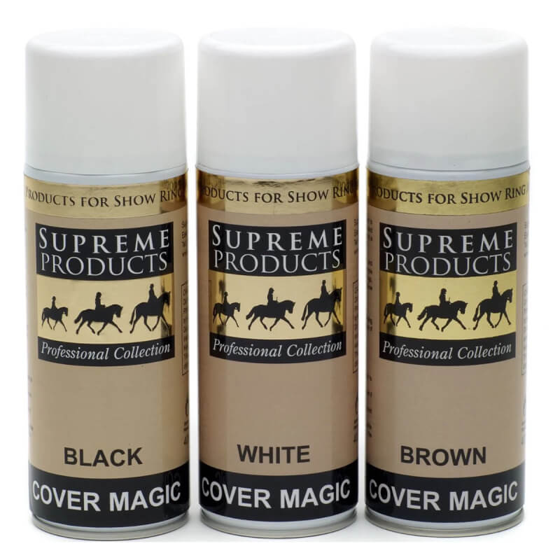 Three cans of Supreme Products Cover Magic to whiten socks or conceal marks and scars.