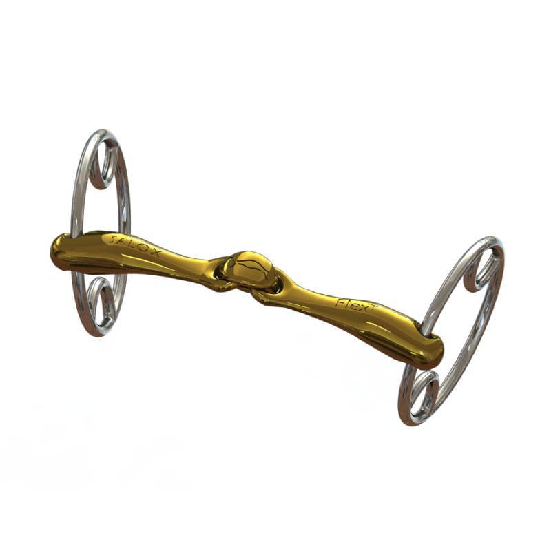 Neue Schule Turtle Tactio + Flex 16mm Beval Ring Bit, gold and silver with a jointed center.