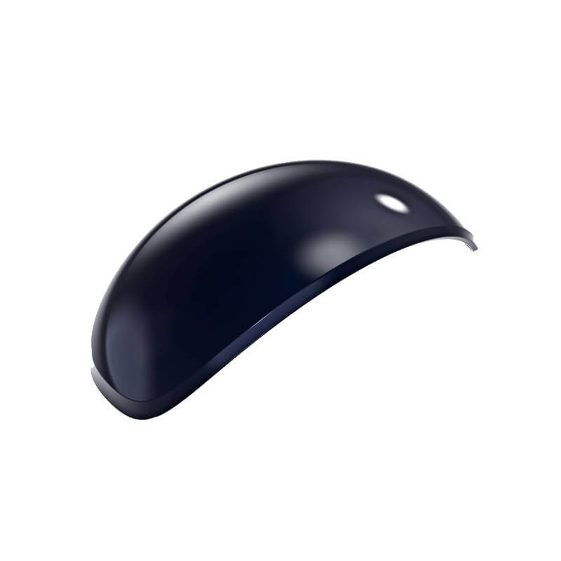 Gloss navy LeMieux Verv® panel; equestrian style, curved, small hole near edge.