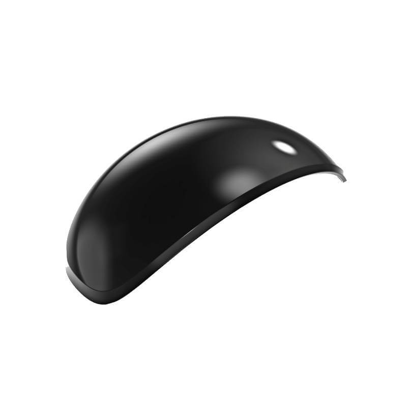 LeMieux Verv® Magnetic Top Panel, gloss black, curved with a round hole for stylish helmets.