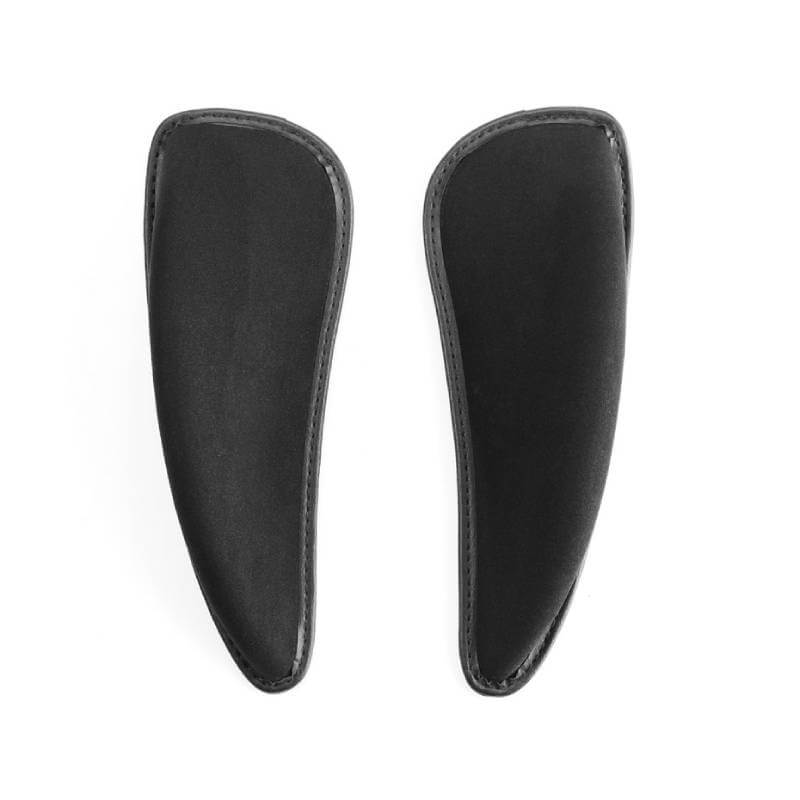 Pair of black Wintec Flexibloc - Dressage thigh and knee supports on a white background.