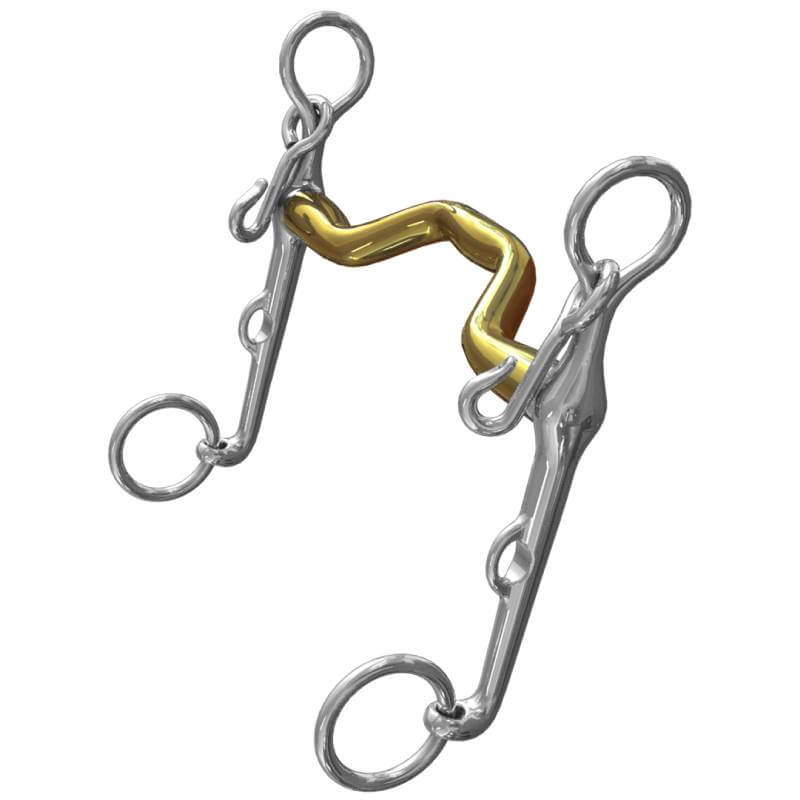 Neue Schule Warmblood Weymouth 14mm, 5cm shank; dressage legal bit with gold mouthpiece.
