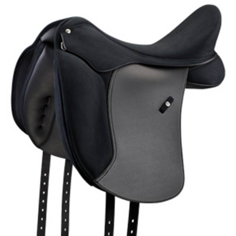 Wintec Pro Dressage Saddle Black with high cantle and long billet straps.
