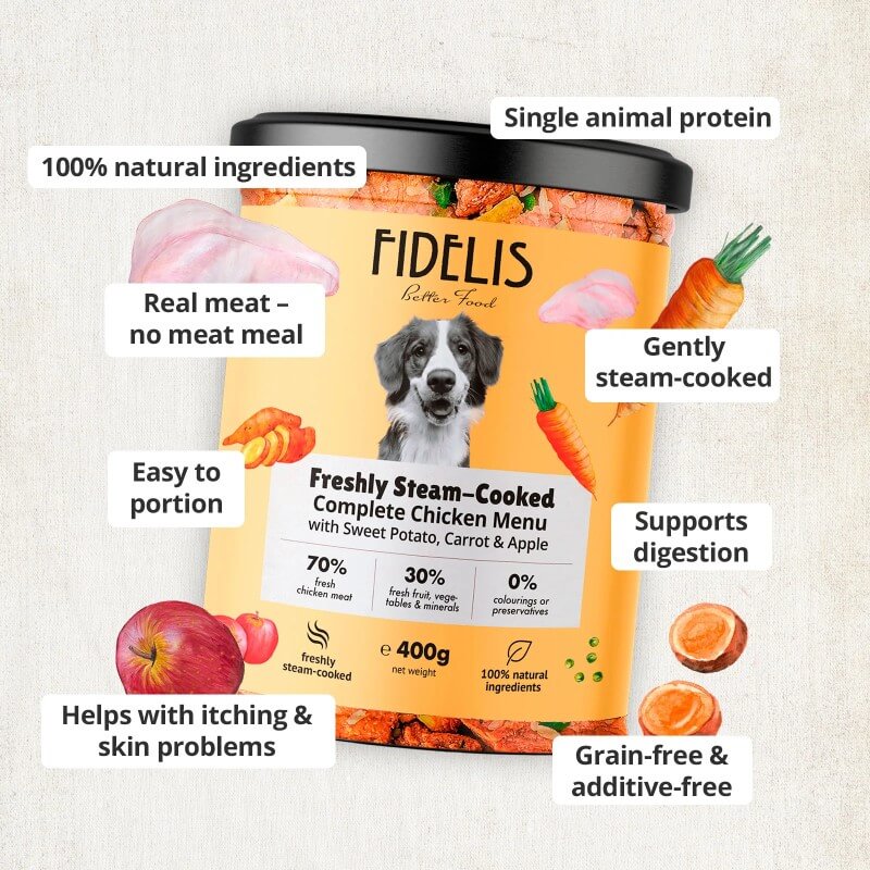 Fidelis Fresh Menu - Chicken with Sweet Potato, Carrot and Apple 6x400g