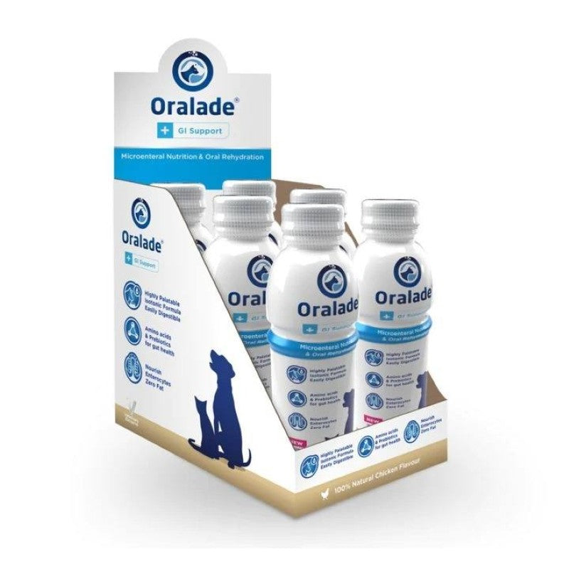 Oralade Advanced GI+ Electrolyte Rehydration & Gut Support for Dogs & Cats 6x500ml