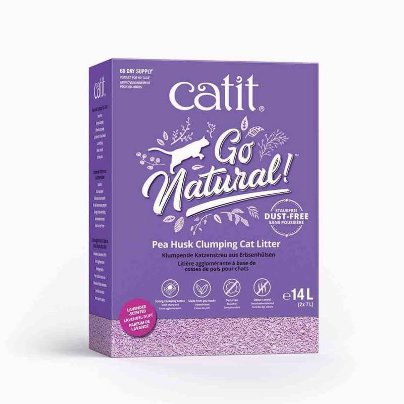 Catit Go Natural Pea Husk Litter 14L Lavender