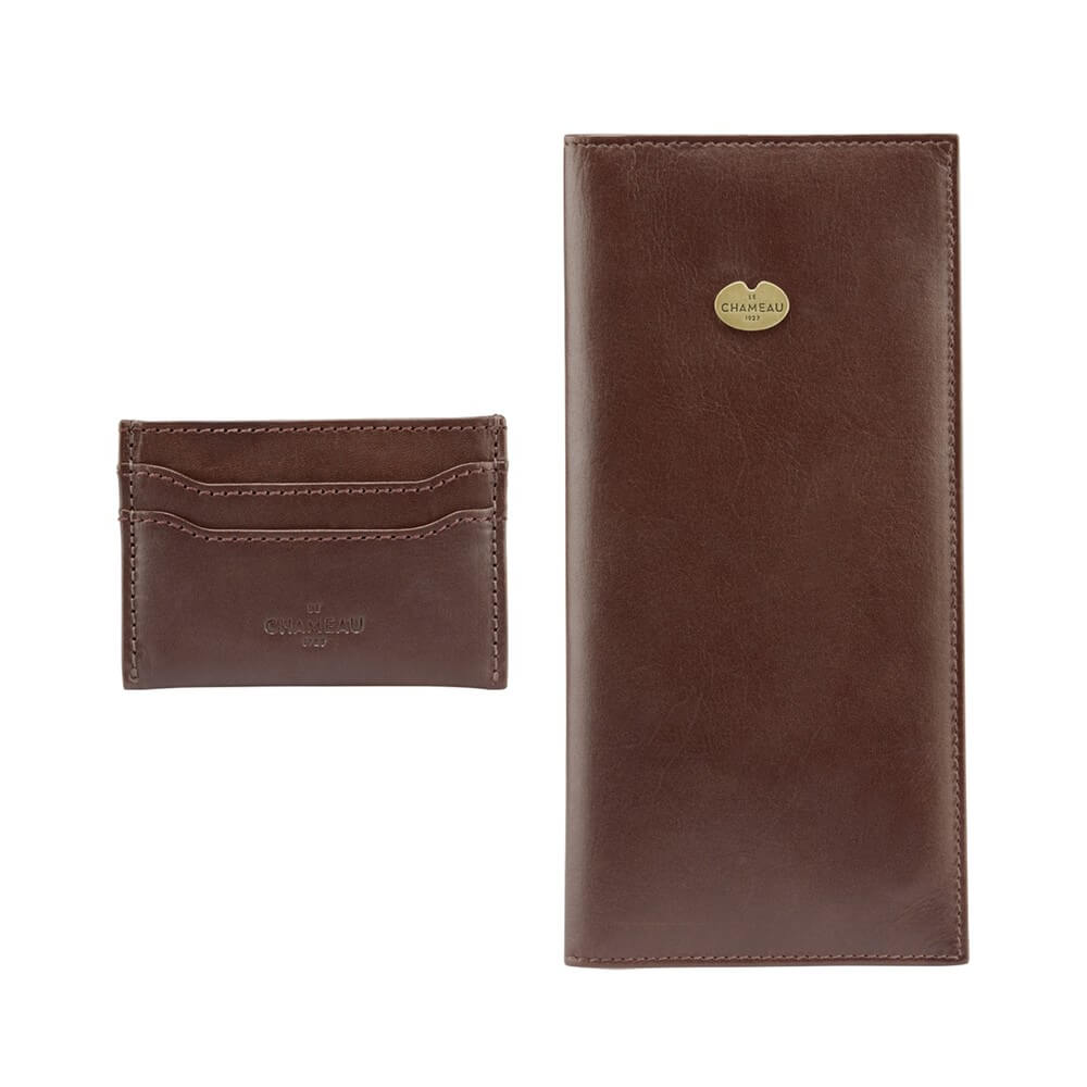 Le Chameau Licence &amp; Card Wallet Gift Set Marron Fonce